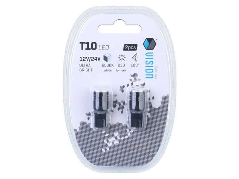Izzó VISION W5W T10 1224V 6x 3020 SMD Ultra Bright LED  nem poláris fehér 2 db – kép 3