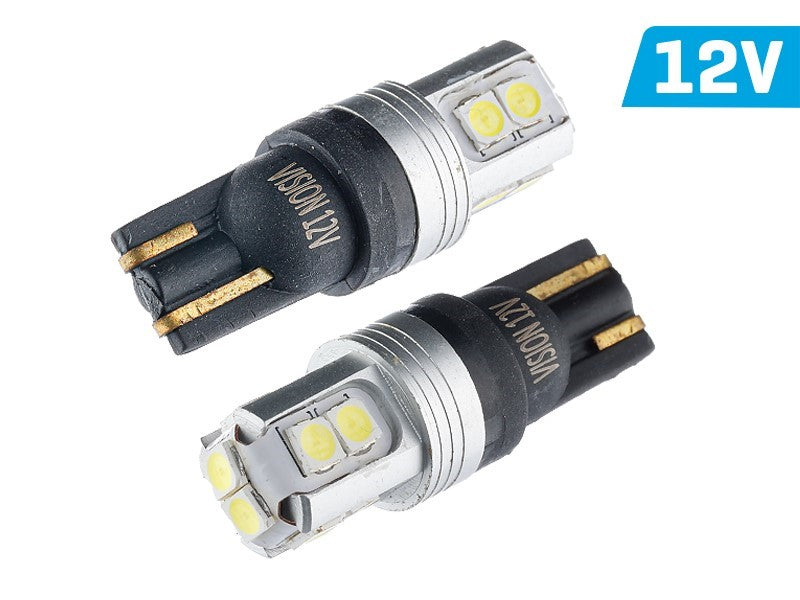 Izzó VISION W5W (T10) 12V 10x 3030 SMD LED, nem poláris, CANBUS, fehér, 2 db