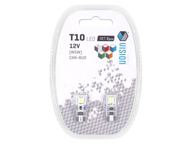 Izzó VISION W5W T10 12V 2x 5050 SMD LED CANBUS fehér 2 db – kép 3