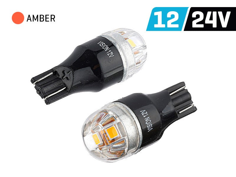 Izzó VISION WY16W (T15) 12/24V 5x 2835 SMD Lumileds, nem poláris, CANBUS, narancssárga, 2 db