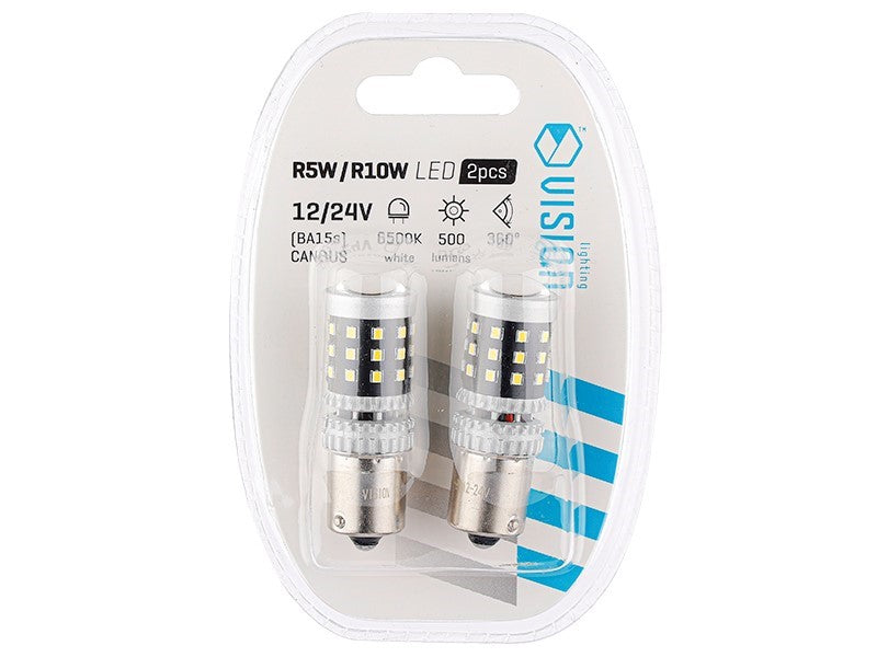 izzó VISION R5W  R10W BA15s 1224V 39x 2016 SMD LED nem poláris CANBUS fehér 2 db – kép 3