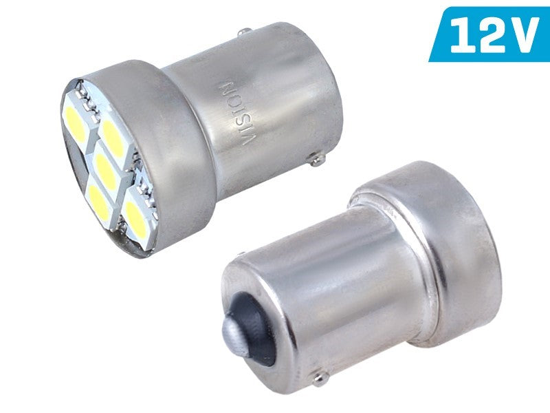 Izzó VISION R5W / R10W BA15s 12V 5x 5050 SMD LED, fehér, 2 db