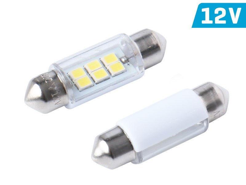 Izzó VISION Festoon SV8.5 36mm 12V 6x 2835 SMD LED, fehér, 2 db