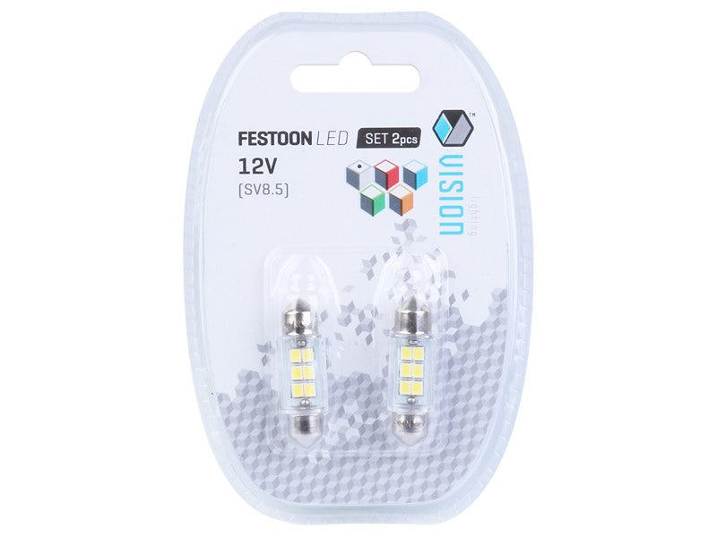 Izzó VISION Festoon SV85 36mm 12V 6x 2835 SMD LED fehér 2 db – kép 3