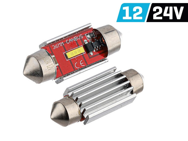 Izzó VISION Festoon SV8.5 36mm 12/24V 1x 1860 SMD LED, nem poláris, CANBUS, fehér, 2 db