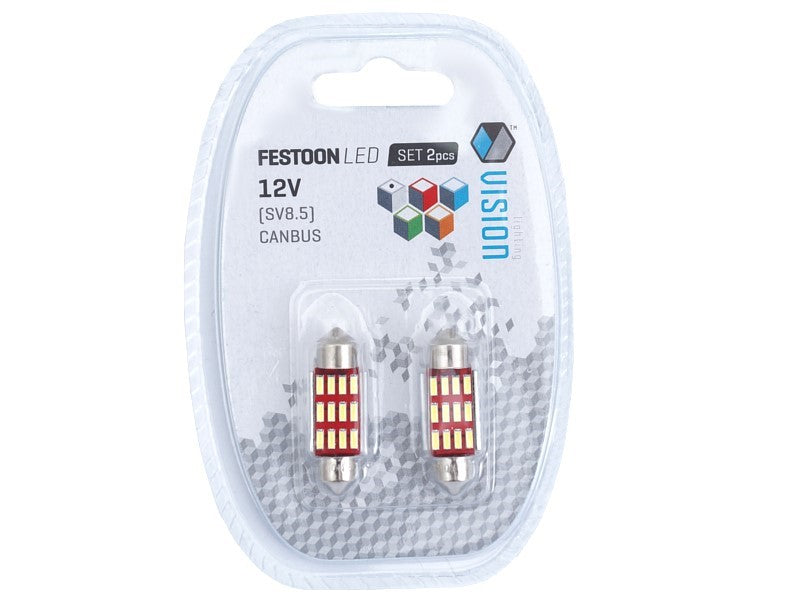 Izzó VISION Festoon SV85 36mm 1224V 12x 4014 SMD LED CANBUS fehér 2 db – kép 3