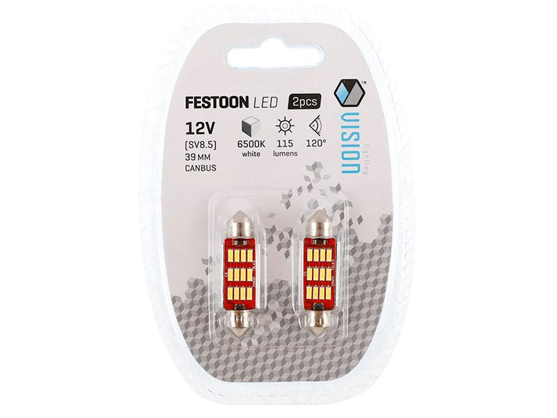 Izzó VISION Festoon SV85 39 mm 1224V 12x 4014 SMD LED CANBUS fehér 2 db 2 db – kép 3