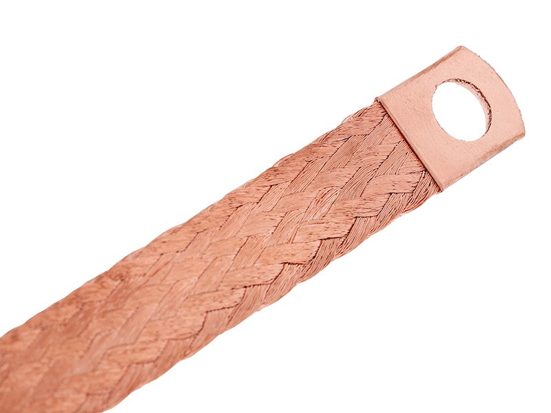 Földelő fonott 400mm 24 es átmérőjű bilinccsel M10 es lyuk pozitív – kép 3