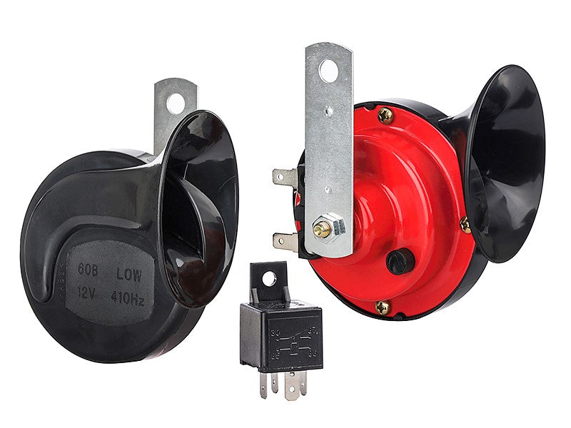 Kürt 12V 115dB, 2-tónusú, csiga típusú, relével, 2 db