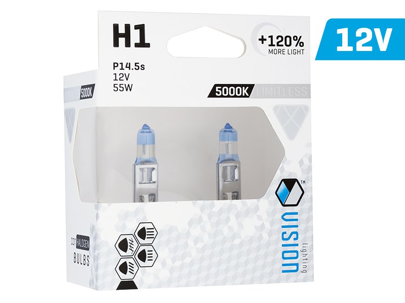 Izzók VISION limitless fehér H1 12V 55W P14,5s U E4 + 120%, 2 db