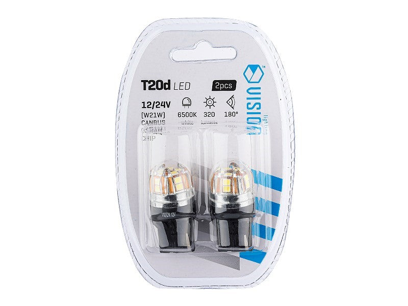 Izzó VISION W21W T20d 1224V 15x 2835 SMD OSRAM Chip CANBUS fehér 2 db – kép 3