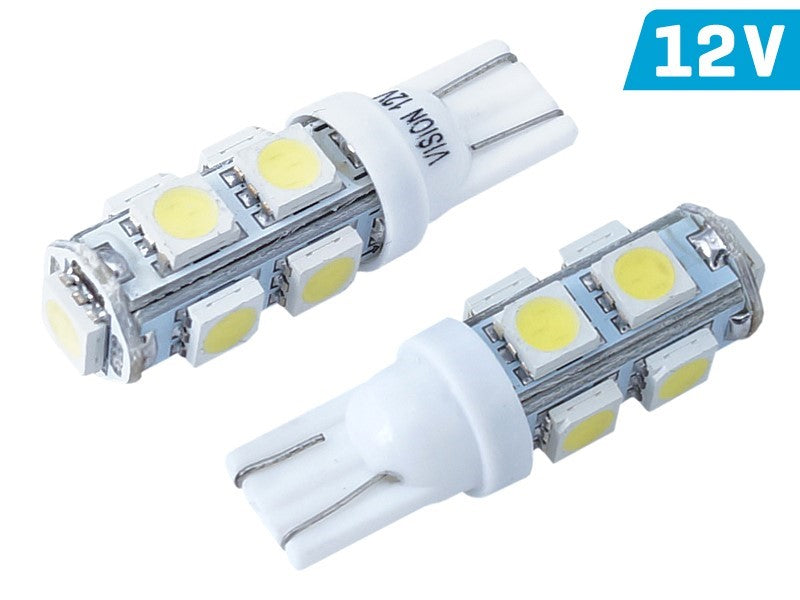 Izzó VISION W5W (T10) 12V 9x 5050 SMD LED, fehér, 2 db