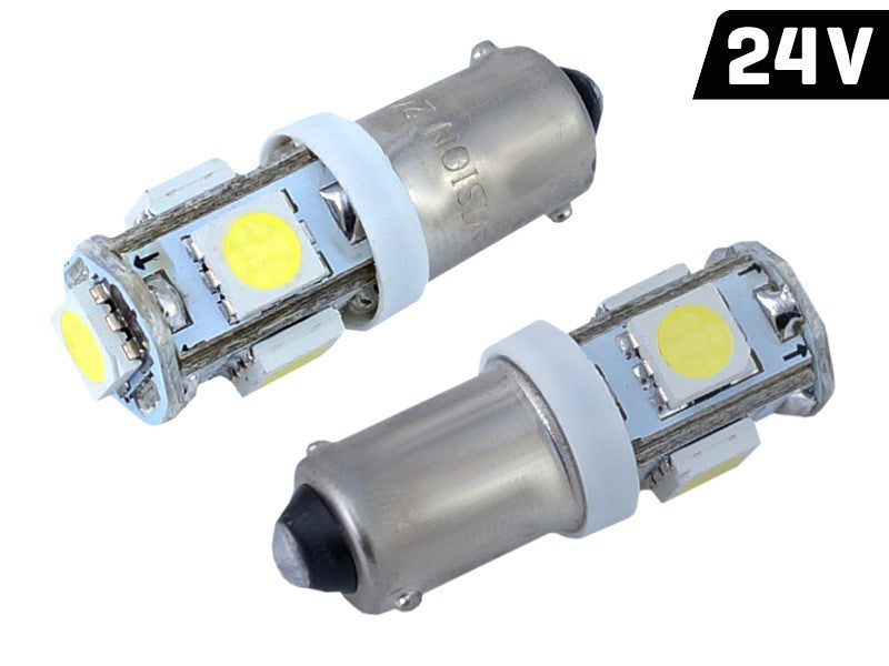 Izzó VISION T4W BA9s 24V 5x 5050 SMD LED, fehér, 2 db