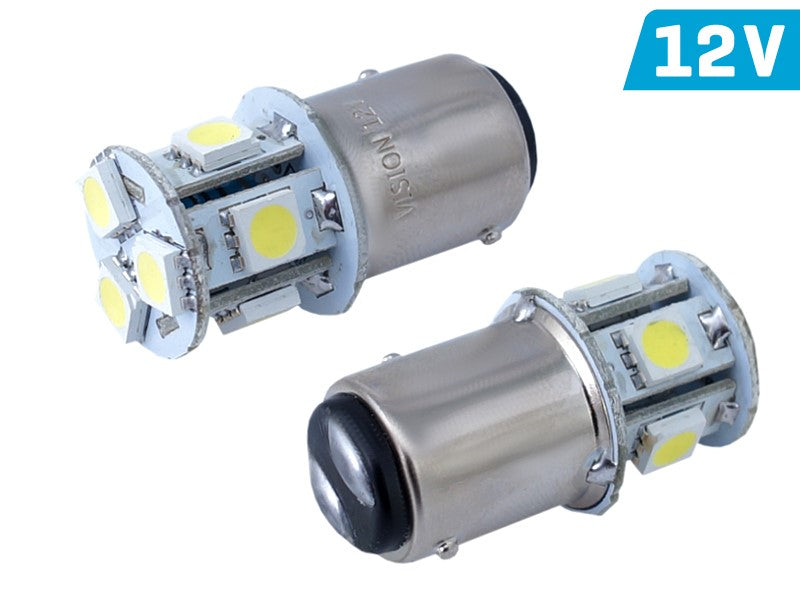Izzó VISION P21 / 5W BAY15d 12V 8x 5050 SMD LED, fehér, 1 db