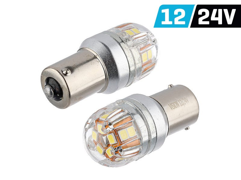 Izzó VISION P21W BA15s 12/24V 15x 2835 SMD OSRAM Chip, CANBUS, fehér, 2 db