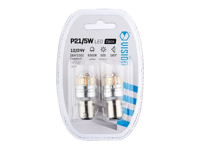 Izzó VISION P21  5W BAY15d 1224V 15x 2835 SMD OSRAM Chip CANBUS fehér 2 db – kép 3