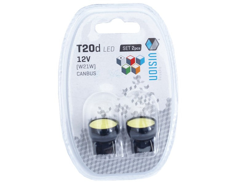 Izzó VISION W21W T20d 12V 1x COB LED CANBUS fehér 2 db – kép 3