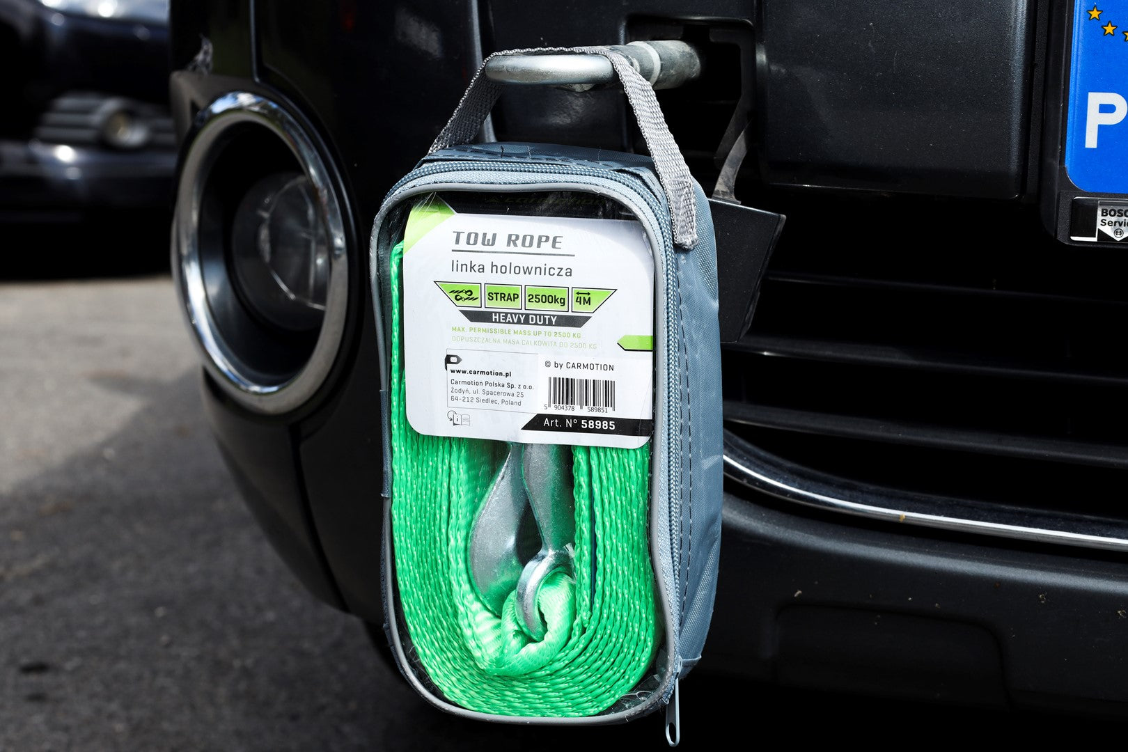 Vontatókötél PGW 2500 kg ig kampókkal 4 m nagy teherbírású – kép 3