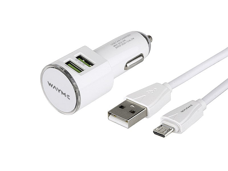 WAYME töltő 12/24V 2x USB 3.4A + kábel micro USB csatlakozóval