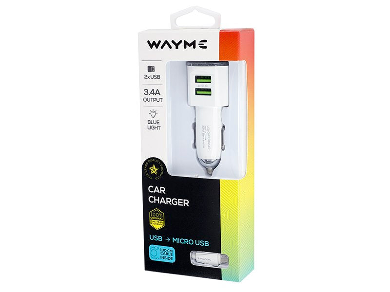 WAYME töltő 1224V 2x USB 34A  kábel micro USB csatlakozóval – kép 4