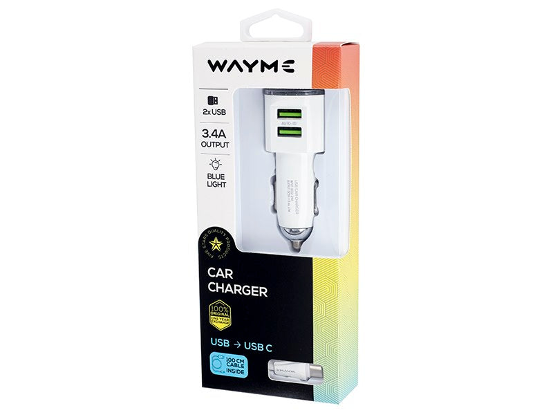 WAYME töltő 1224V 2x USB 34A  kábel USB C csatlakozóval – kép 4
