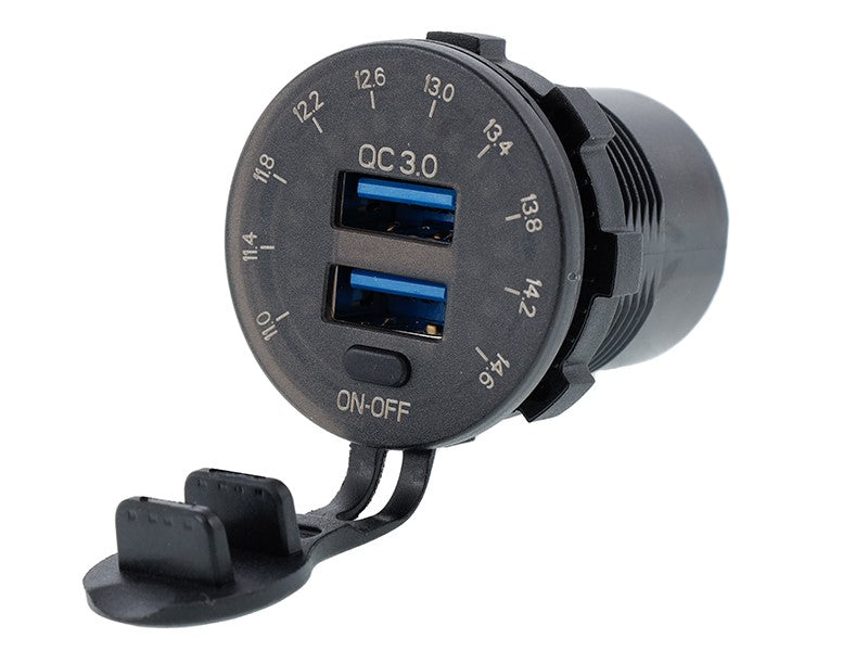 Beépített töltő USB QC30  USB 6A kapcsolóval – kép 2