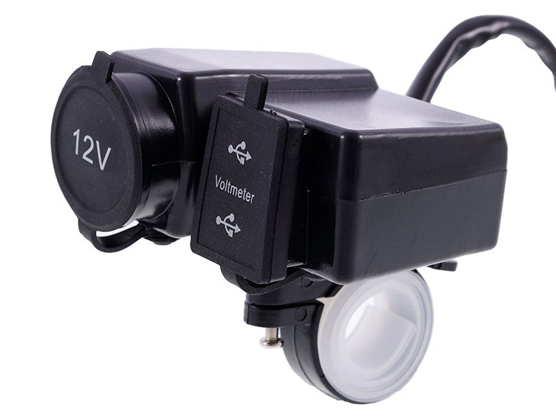 Motorkerékpár töltő 2xUSB 42A feszültségmérővel és EURO szivargyújtó aljzattal – kép 4