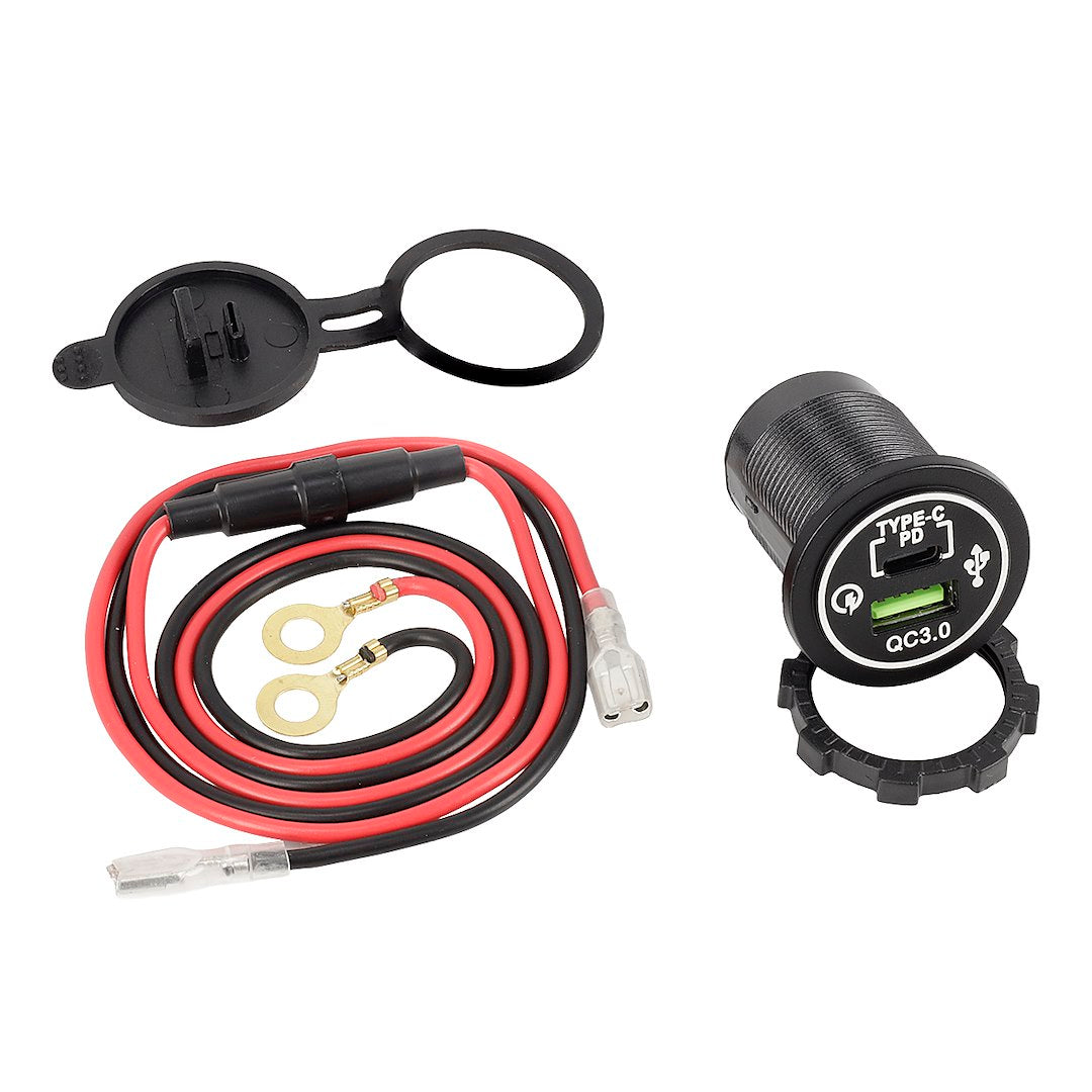 Beépített USB C PD 30W  USB QC30 18W töltő  60cm es kábelek 1224V os tápellátás – kép 2