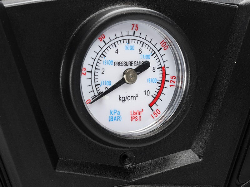 DC 12V os légkompresszor 150 PSI analóg nyomásmérővel 4 adapterrel – kép 3