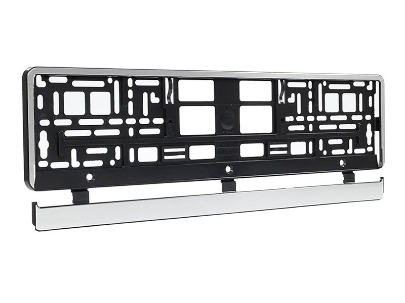 Rendszámtábla keret, csiszolt acél utánzat