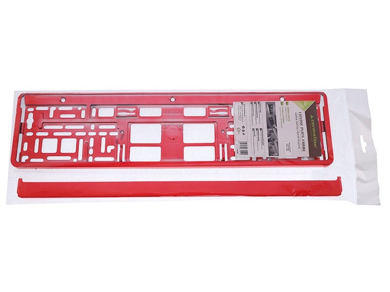 Rendszámtábla keret fémezett piros – kép 3