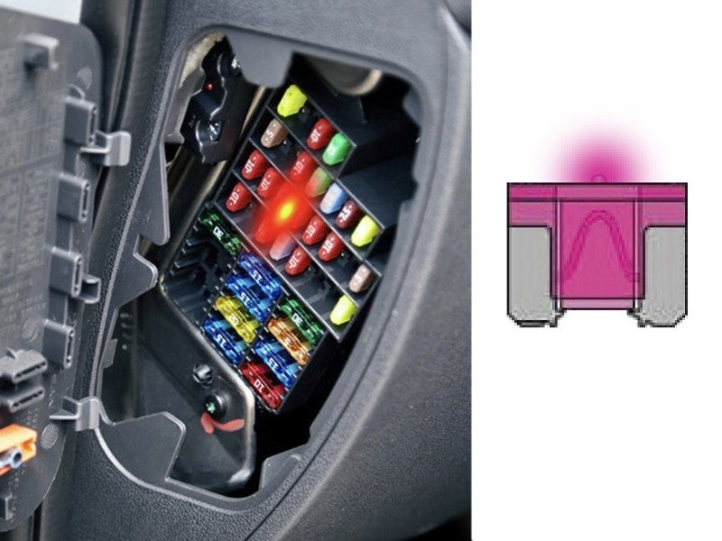 MINI LOW PROFILE biztosíték LED es kijelzővel 10 db – kép 2