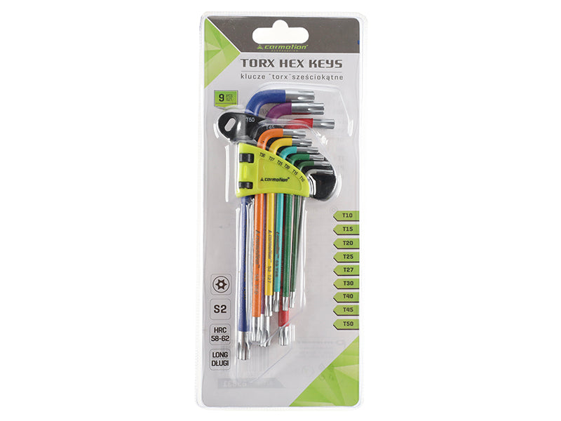 Torx hatlapos kulcsok 230 mm T10   T50 9 db vegyes színben – kép 3