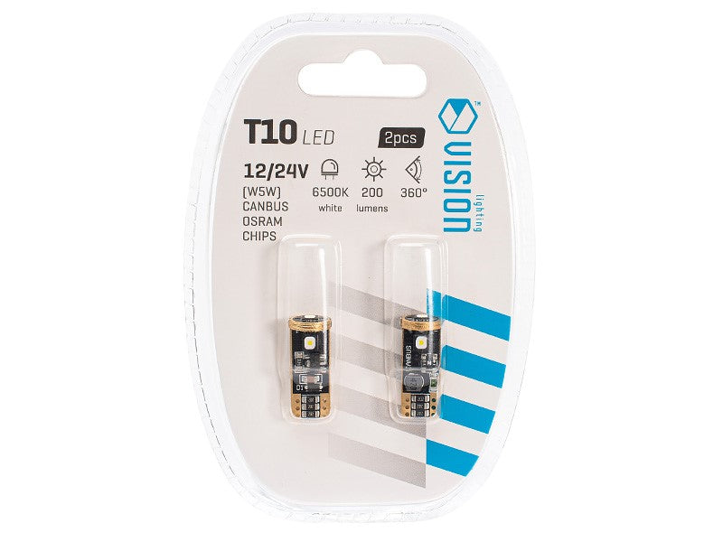 Izzó VISION W5W T10 1224V 3x 3838 SMD LED CANBUS fehér 2 db – kép 3