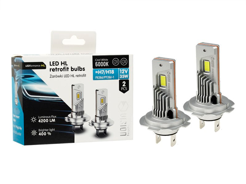 Izzók VISION LED retrofit H7H18 HL 12V 35W 4200 lm 6000K 2 db – kép 3