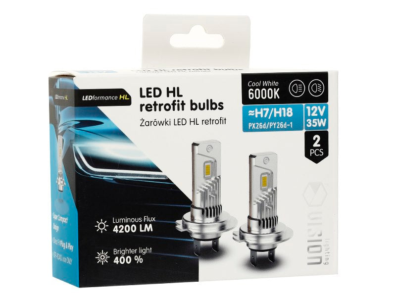 Izzók VISION LED retrofit H7H18 HL 12V 35W 4200 lm 6000K 2 db – kép 4