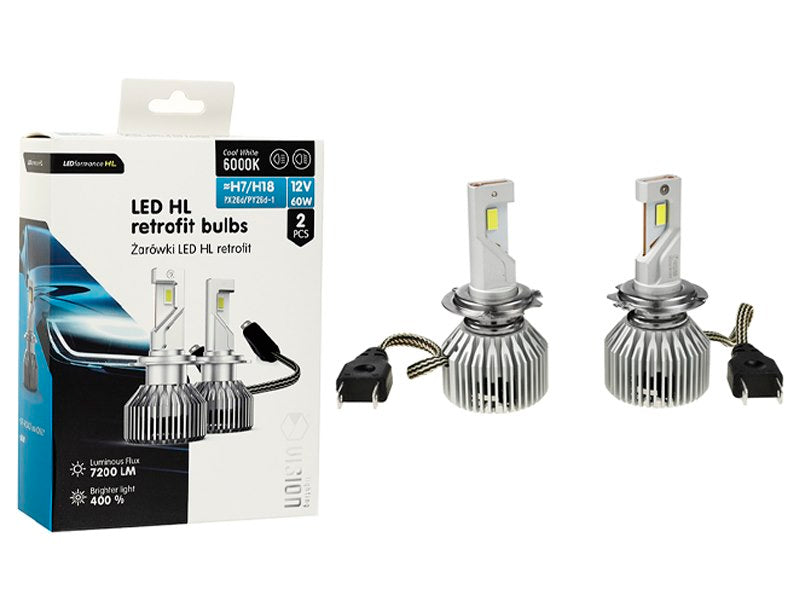 Izzók VISION LED retrofit H7H18 HL 12V 60W 7200 lm 6000K 2 db – kép 4