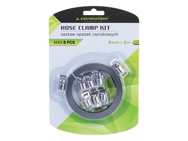 Kábelkötegelő készlet: 8 mm x 3m szalag  8 csavaros bilincs – kép 2