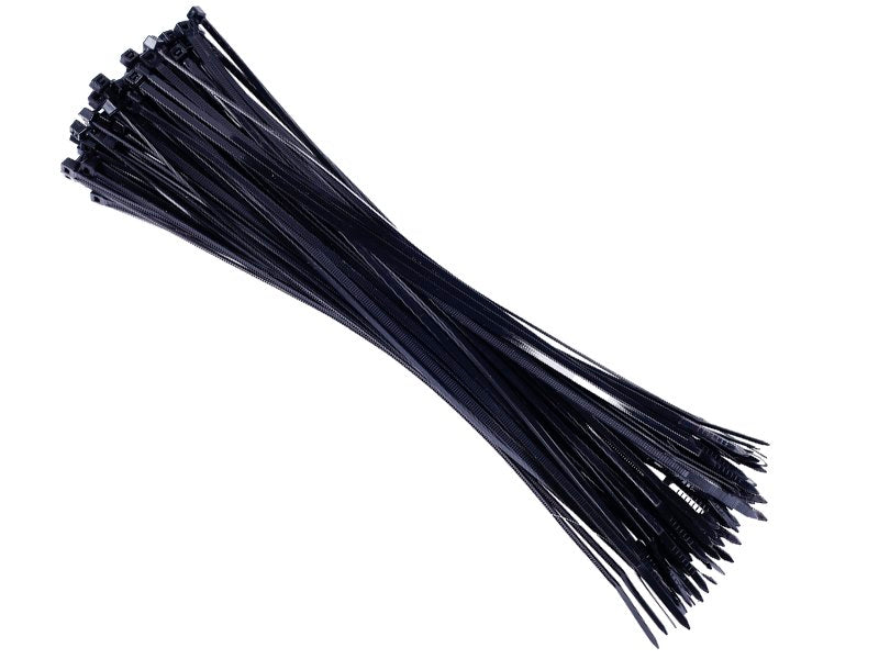 Nylon kábelkötegelő 300x3,6 mm, fekete, 100 db