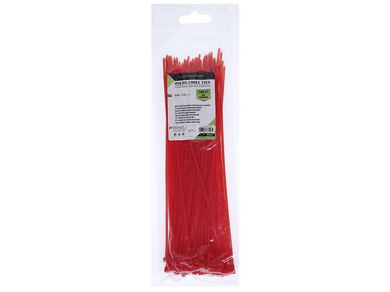 Nylon kábelkötegelő 300x36 mm piros 100 db – kép 3