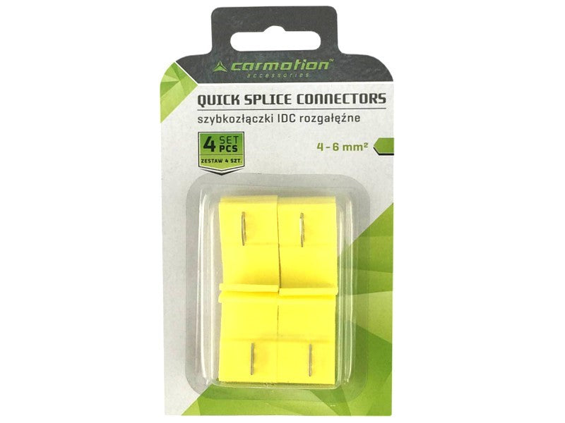 Elektromos gyorscsatlakozók sárga 4 6 mm2 12 10 AWG 24A max 4 db – kép 3