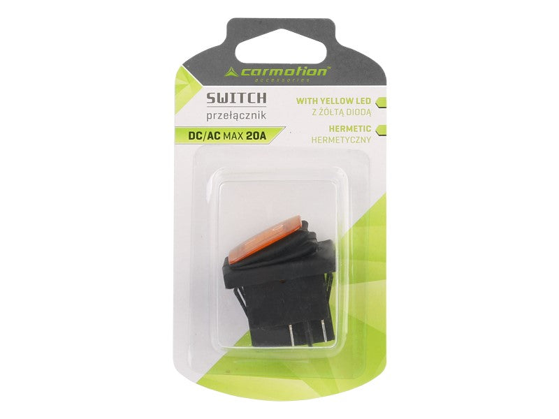 Billenőkapcsoló DC 12V  24V AC 125V 250V sárga színű – kép 2