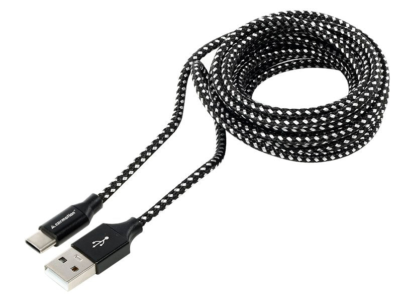 Töltő  és szinkronizáló kábel 300 cm fonott mikroszálas USB> USB C – kép 2