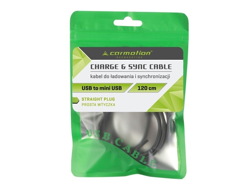 Töltő  és szinkronizáló kábel 120 cm műanyag USB> mini USB egyenes – kép 2
