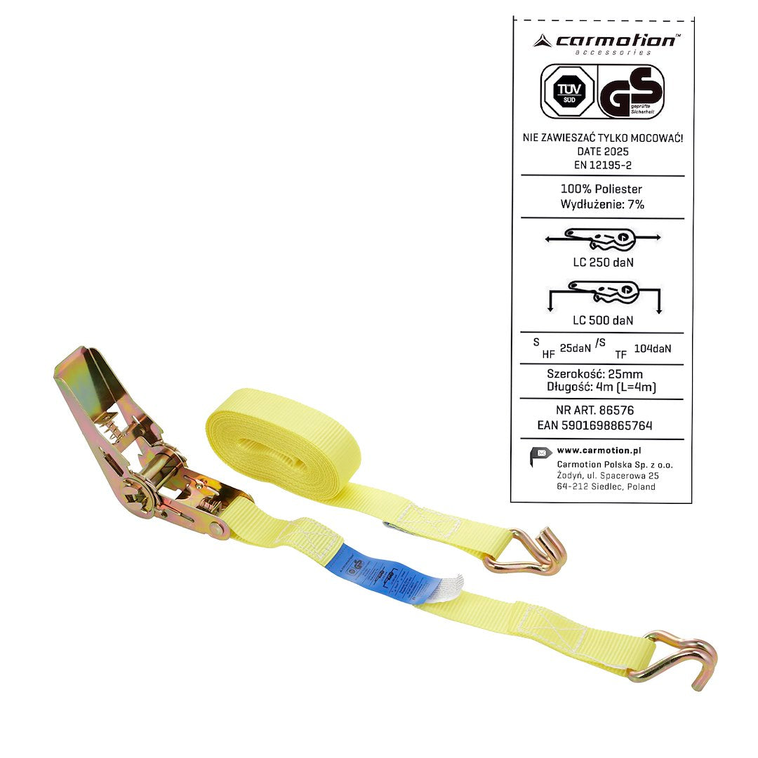 Ratcsos rögzítőheveder 500 kg 4 m – kép 4