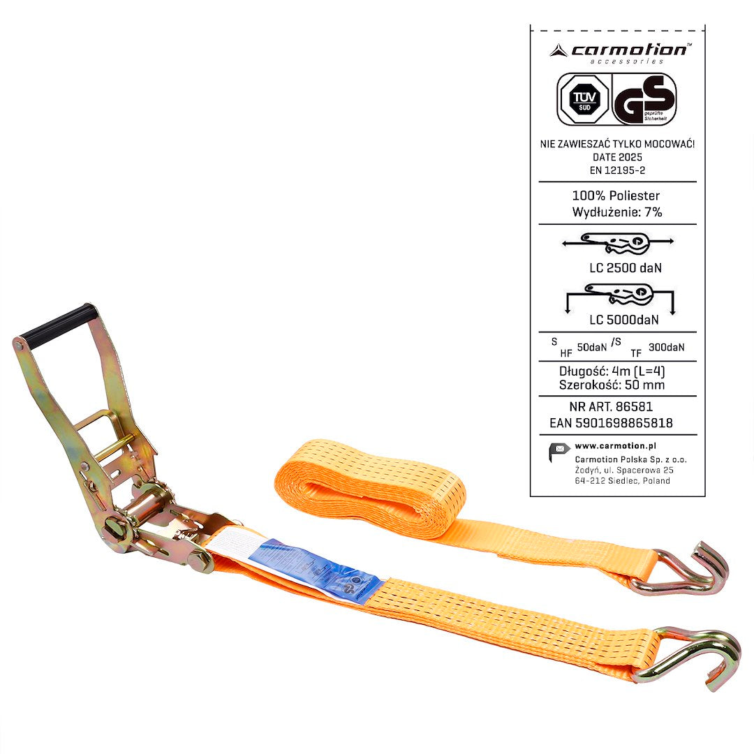 Ratchet rögzítőheveder 50 mm max 5000 kg 4 m – kép 4