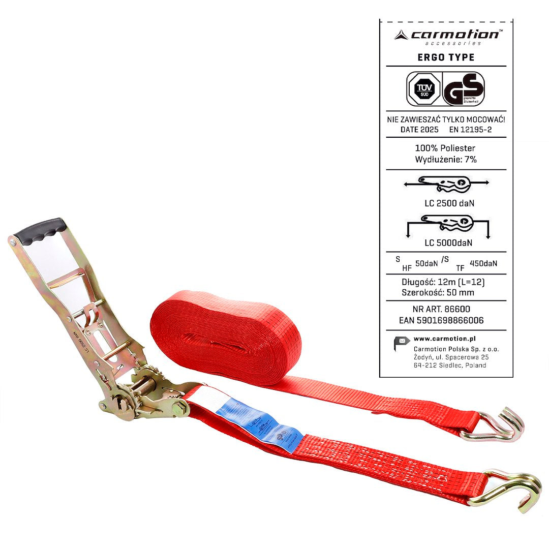 ERGO racsnis rögzítőheveder 50 mm 12 m max 5000 kg – kép 4