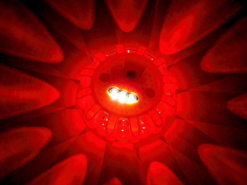 Vészjelző lámpa 12 LED  3 LED mágnessel és kampóval szerelve tápegység 3x AAA narancssárga színben – kép 4