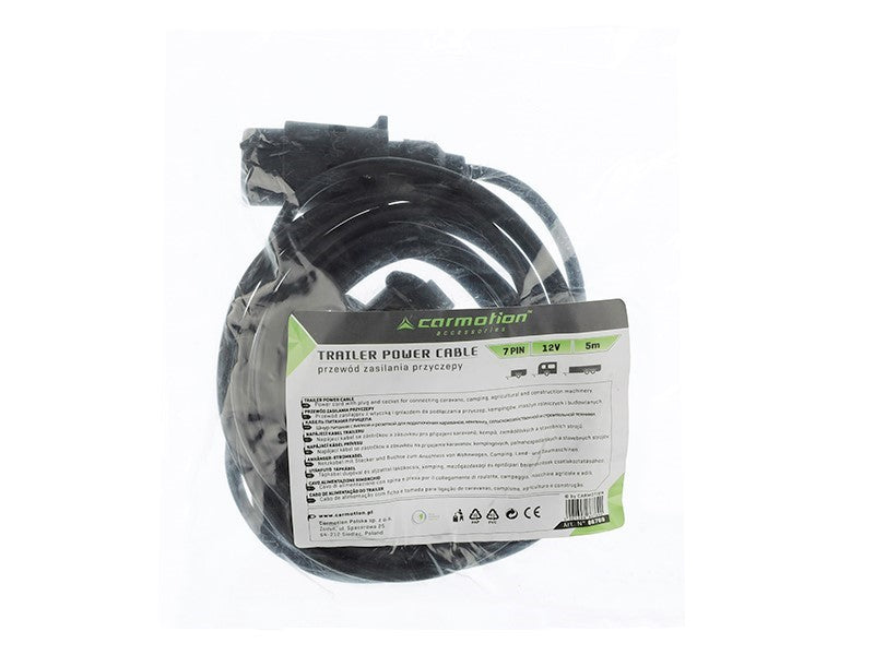 Pótkocsi tápkábel dugóval és 7 pólusú csatlakozóval 5 m hosszú – kép 3