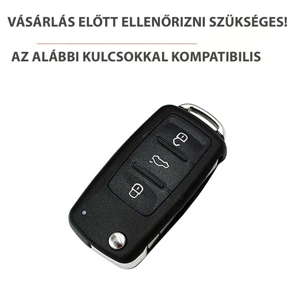 VW kulcs TPU tok 3 gombos - Fekete